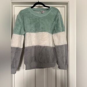 Colorblock Fuzzy Sweater